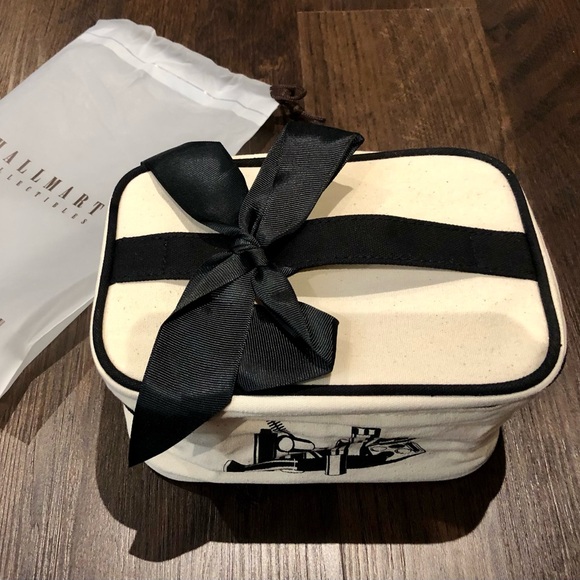 Black and White Cosmetic Bag with Bow by Hallmart Collectibles - Picture 6 of 10